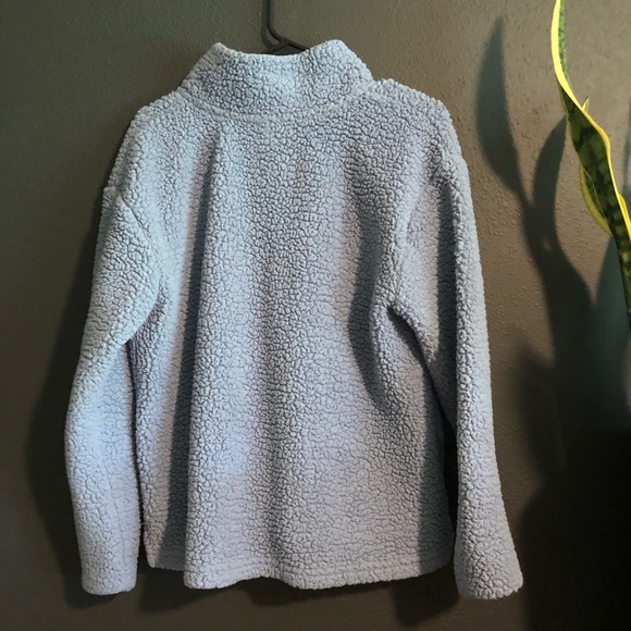 PINK Blue Sherpa Quarter Zip - Picture 3 of 3